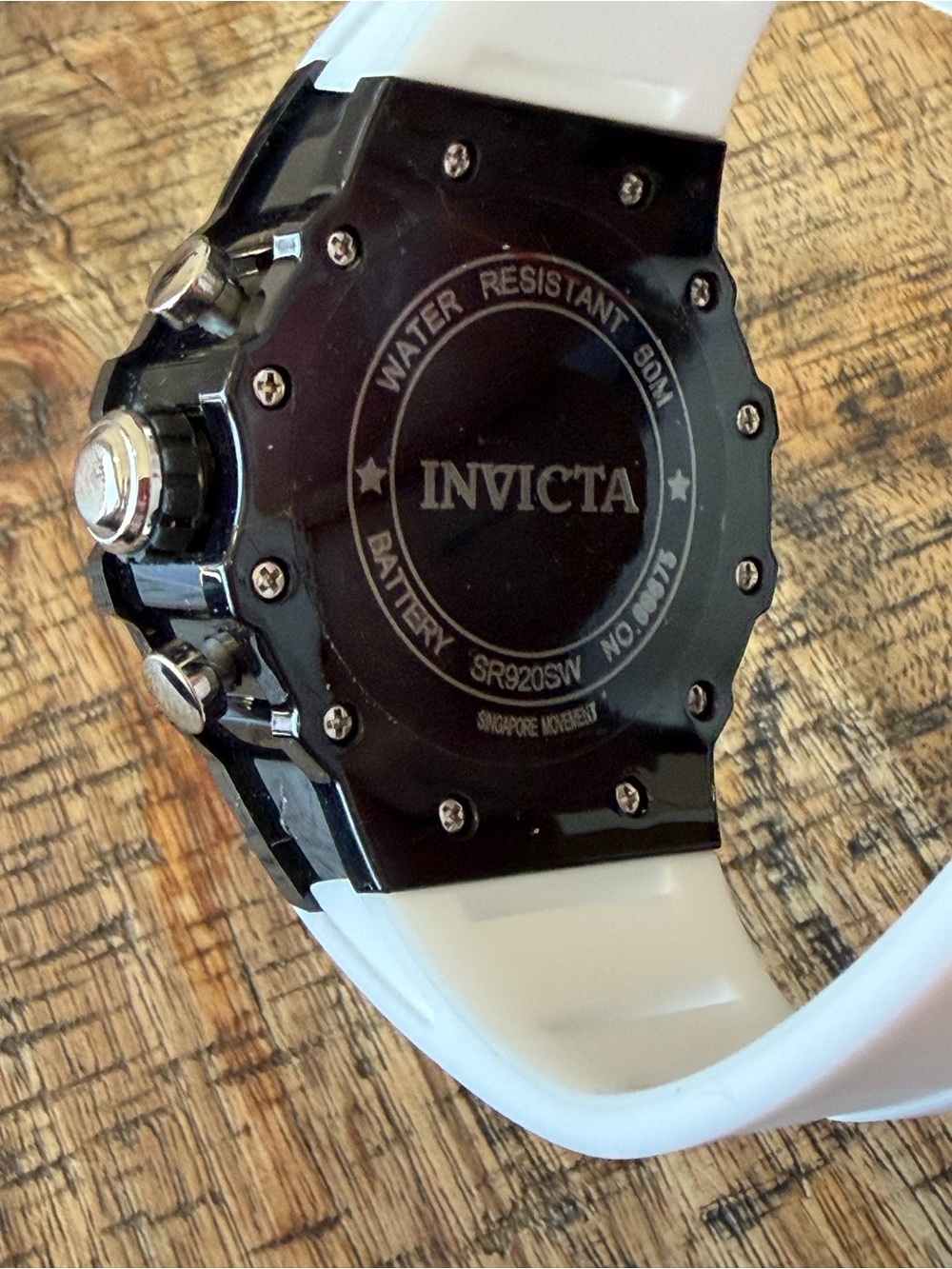 NEW Invicta Vaulthon Chronograph - Black Case, White Silicone Strap 44mm - NIB - Picture 7 of 8
